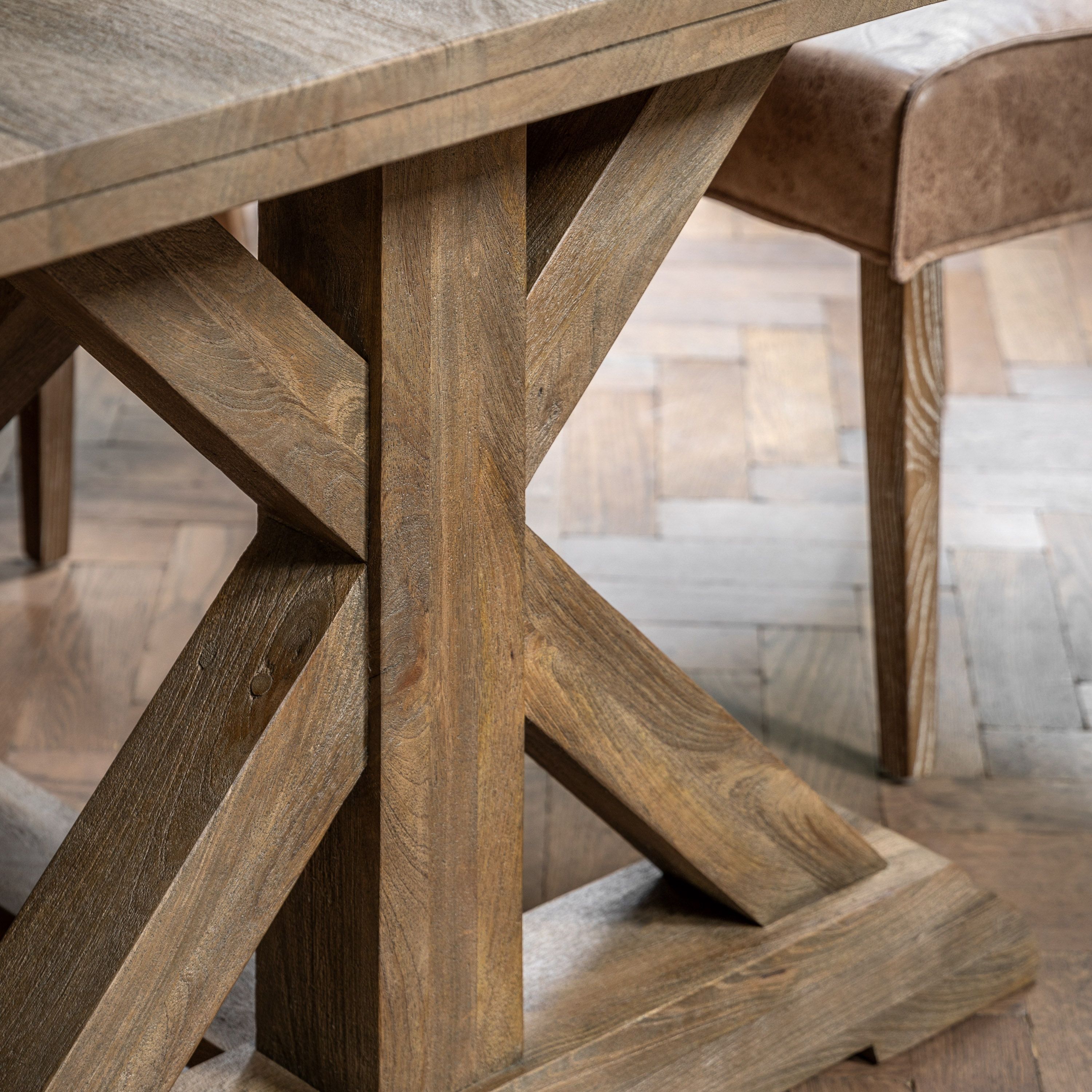 Ashbrook Carved Solid Mango Wood Rectangle Dining Table | 8 Seater